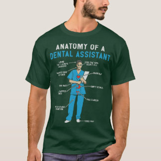 歯科助手Tシャツ及びギフトの解剖学おもしろい Tシャツ