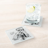 歯科医おもしろいスケッチ ガラスコースター (アングル)