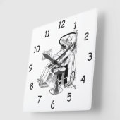 歯科医おもしろいスケッチ スクエア壁時計 (傾斜)