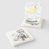 歯科医おもしろいスケッチ ストーンコースター (横)