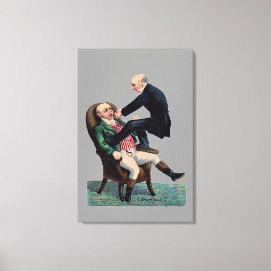 歯科医おもしろい歯科矯正医ヴィンテージ美術 キャンバスプリント (正面)