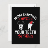 歯科医おもしろい院クリスマス休日はがき シーズンポストカード (正面/裏面)