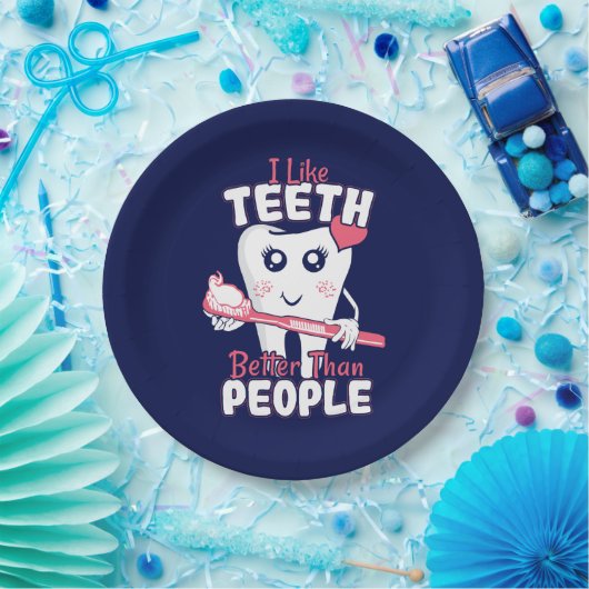 歯科医おもしろい – 歯のように人より良い ペーパープレート (パーティー)