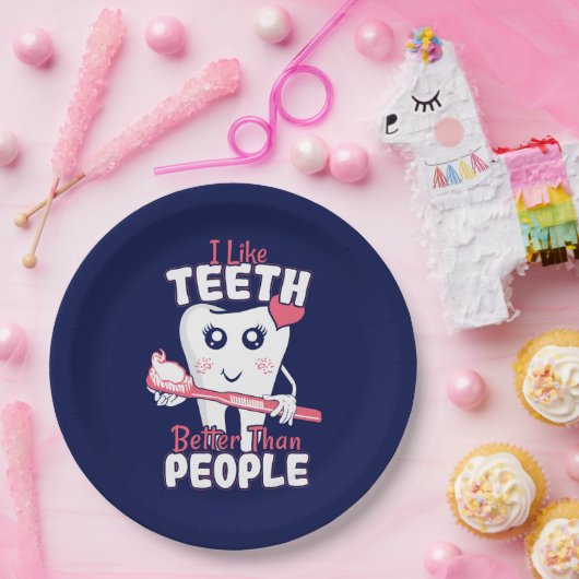 歯科医おもしろい – 歯のように人より良い ペーパープレート (パーティー)