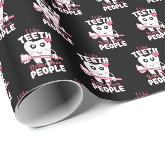 歯科医おもしろい – 歯のように人より良い ラッピングペーパー (ロールコーナー)