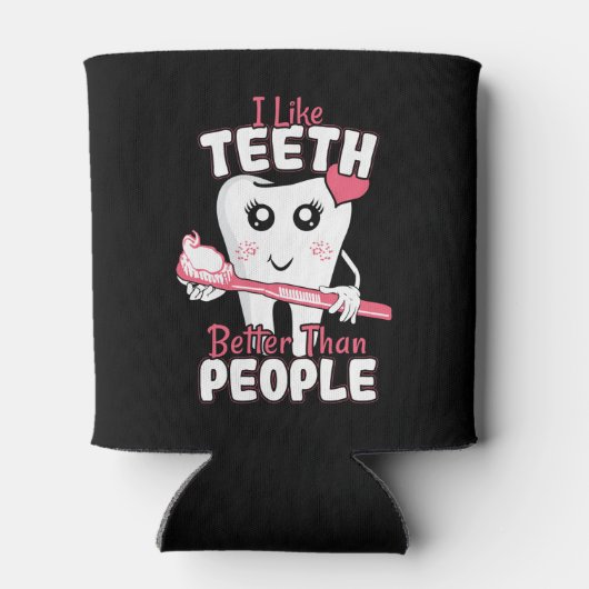 歯科医おもしろい – 歯のように人より良い 缶クーラー (裏面)