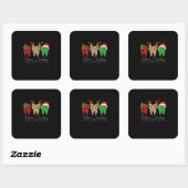 歯科医おもしろいChristmas Leopard Plaid Tooth Dental スクエアシール (シート)