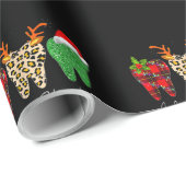 歯科医おもしろいChristmas Leopard Plaid Tooth Dental ラッピングペーパー (ロールコーナー)