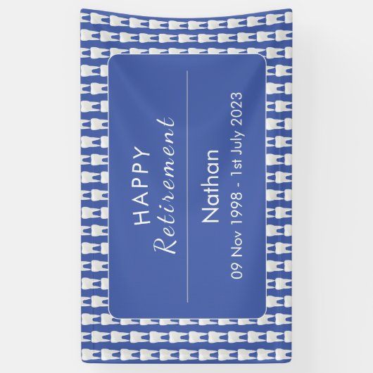 歯科医および歯科矯正医の退職 横断幕 (縦)