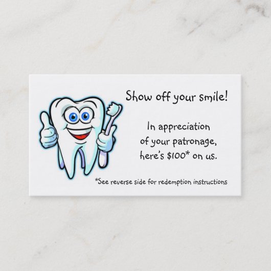 歯科医からのありがとう 割引カード (正面)