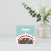 歯科医かわいい子供の小児歯科デンタルケア スクエア名刺 (スタンド正面)