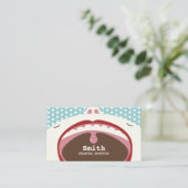 歯科医かわいい漫画キッド小児歯科 名刺 (スタンド正面)