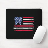 歯科医のためのアメリカ独立記念日のおもしろTシャツ マウスパッド (マウス)