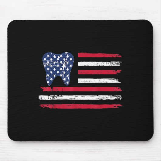 歯科医のためのアメリカ独立記念日のおもしろTシャツ マウスパッド (正面)