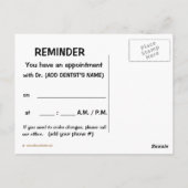 歯科医のアポイントメントのアラーム ポストカード (裏面)