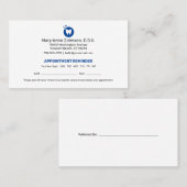 歯科医のアポイントメントのアラーム |歯科医院 名刺 (正面/裏面)