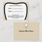 歯科医のアポイントメントのメモカード 予約カード (正面/裏面)