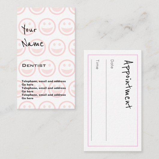 歯科医のアポイントメントカードを"エコーします" 予約カード
