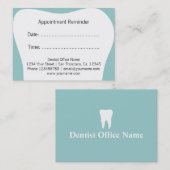 歯科医のアポイントメントリマインダーカード | 歯科医院 予約カード (正面/裏面)