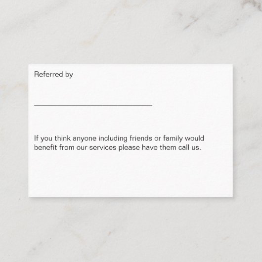 歯科医のアポイントメントロゴの参照名刺 名刺 (裏面)