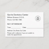 歯科医のアポイントメントロゴの参照名刺 名刺 (正面)