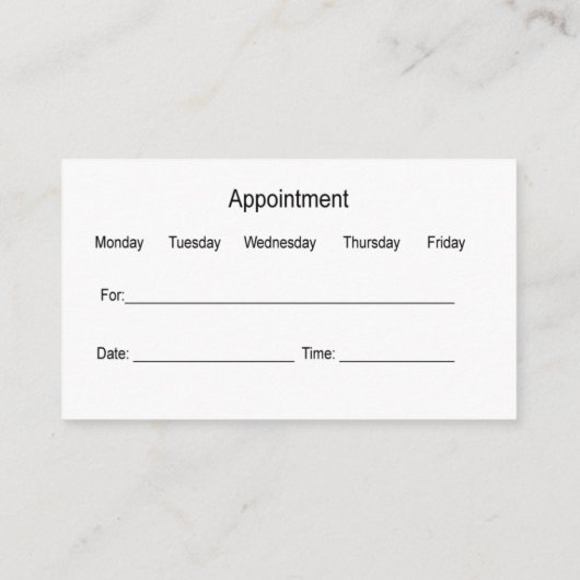 歯科医のアポイントメント名刺（ロゴ付き） 名刺 (裏面)