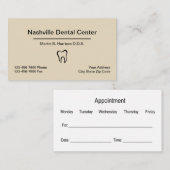 歯科医のオフィスのアポイントメントの組合せ 名刺 (正面/裏面)