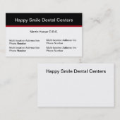 歯科医のオフィスの倍数の位置 名刺 (正面/裏面)