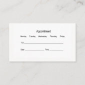 歯科医のオフィスの数々のな位置のアポイントメント 予約カード (裏面)