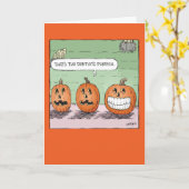 歯科医のカボチャのハロウィーン カード (黄色い花)