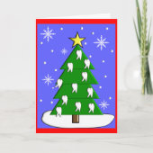 歯科医のクリスマスツリーのCardsWithの歯の装飾 シーズンカード (正面)