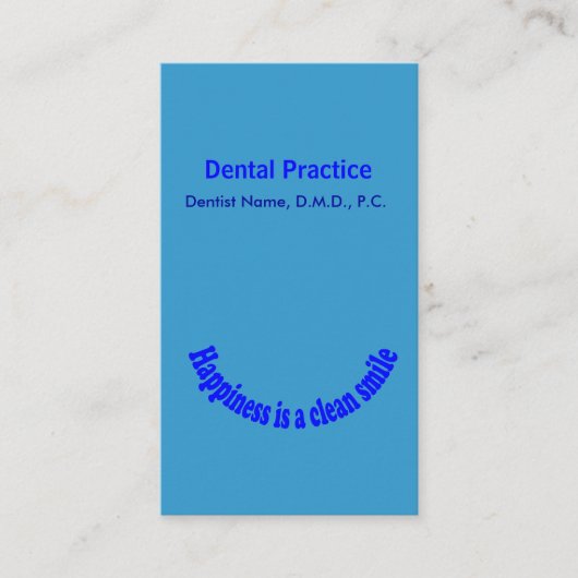 歯科医のスマイルのタイポグラフィのアポイントメント 予約カード (正面)