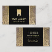 歯科医のデンタルケアのエレガントなモダンな金ゴールドのパチパチ鳴る音 名刺 (正面/裏面)