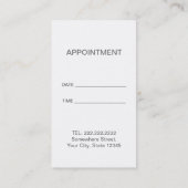 歯科医のデンタルケアのモダンのアポイントメント 予約カード (裏面)