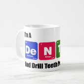 歯科医のドリルの歯のインプラント周期表 コーヒーマグカップ (正面左)