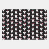 歯科医のバレンタイン - ハートの歯、愛してる ラッピングペーパーシート (正面2)