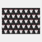 歯科医のバレンタイン - ハートの歯、愛してる ラッピングペーパーシート (正面)