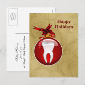 歯科医のホリデーカード シーズンポストカード (正面/裏面)