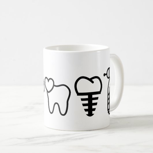 歯科医のマグ コーヒーマグカップ (正面右)