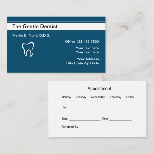 歯科医のモダンなテンプレートのデザイン 名刺 (正面/裏面)