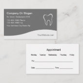 歯科医のモダンなデザインの名刺 予約カード (正面/裏面)