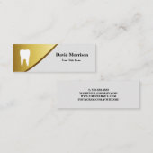歯科医のモダンな金ゴールド及び灰色の歯科助手 スキニー名刺 (正面/裏面)