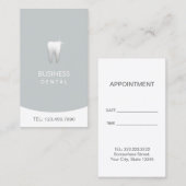 歯科医のモダンな銀製の歯科アポイントメント 予約カード (正面/裏面)