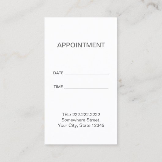 歯科医のモダンな銀製の歯科アポイントメント 予約カード (裏面)