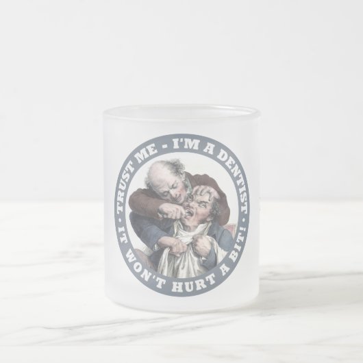 歯科医のユーモアのカスタムなモノグラムのマグ フロストグラスマグカップ (中央)