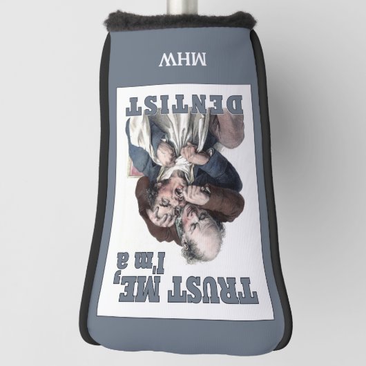 歯科医のユーモアのカスタムなモノグラムの運搬人カバー ゴルフヘッドカバー (回転90)