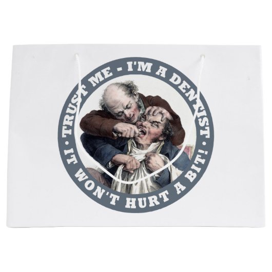 歯科医のユーモアのギフトバッグ ラージペーパーバッグ (正面)