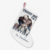 歯科医のユーモアの名前をカスタムするのクリスマスのストッキング スモールクリスマスストッキング (正面 (吊り時))