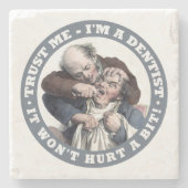 歯科医のユーモアの石のコースター ストーンコースター (正面)