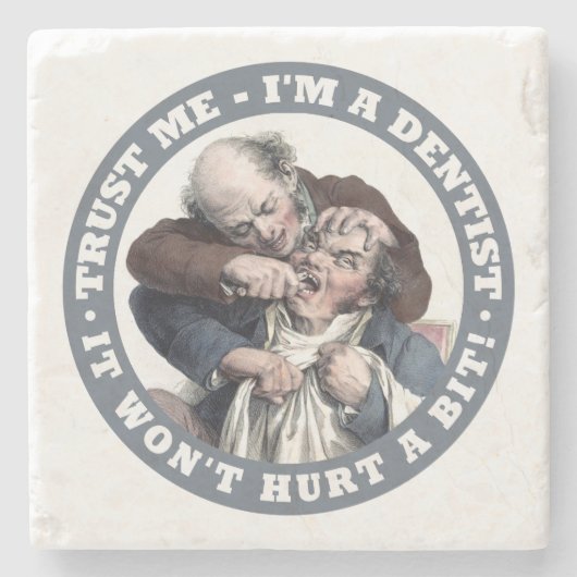 歯科医のユーモアの石のコースター ストーンコースター (正面)